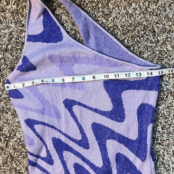 This is a House of Sunny Wannabe Hockney dress in shades violet wavy knit - Picture 13 of 17